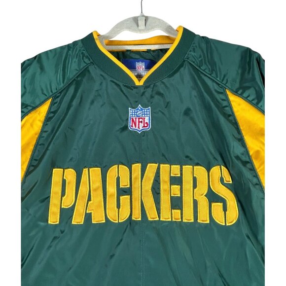 VTG Green Bay Packers NFL Pullover Windbreaker Jacket Reebok On Field Sz M - Picture 1 of 14